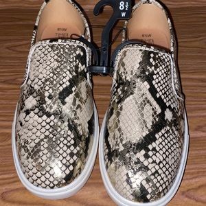 Time & Tru Snakeskin Slide on Canvas Shoes